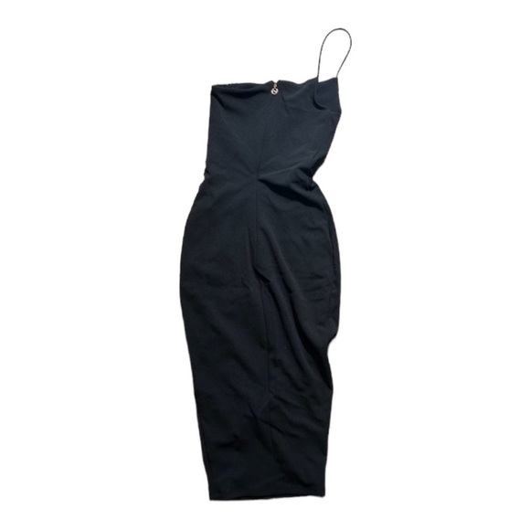 NEW Nookie Lust Midi Dress One Shoulder Strap Stretch Scuba Fabric Black - Picture 8 of 11